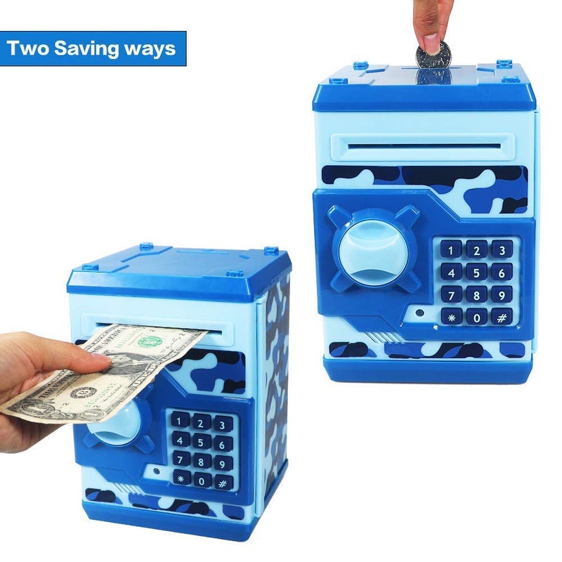 Totola Piggy Bank Electronic Mini ATM for Kids Baby Toy, Safe Coin Banks Money Saving Box Password Code Lock for Children,Boys Girls Best Gift(Camouflage) - Image 4